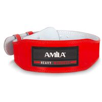 Ζώνη Άρσης Βαρών AMILA Δερμάτινη Κόκκινη Γ΄ Quality L 44307