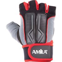 Γάντια Άρσης Βαρών AMILA Amara PU Μαύρο/Κόκκινο/Γκρι M 8330502