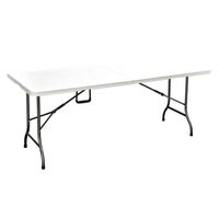 ΤΡΑΠΕΖΙ ΜΕΤΑΛΛΙΚΟ  CATERING  ΒΑΛΙΤΣΑ ΠΤΥΣΣΟΜΕΝΟ ΛΕΥΚΟ-ΔΙΑΣΤΑΣΕΙΣ: L180xW75xH72cm