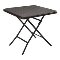 ΤΡΑΠΕΖΙ ΜΕΤΑΛΛΙΚΟ  CATERING ΠΤΥΣΣΟΜΕΝΟ  ΣΠΑΣΤΟ ΣΕ ΑΠΟΜΙΜΗΣΗ ΞΥΛΟΥ-ΔΙΑΣΤΑΣΕΙΣ: L78xW78xH74cm