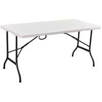 ΤΡΑΠΕΖΙ ΜΕΤΑΛΛΙΚΟ  CATERING  ΒΑΛΙΤΣΑ ΠΤΥΣΣΟΜΕΝΟ ΛΕΥΚΟ-ΔΙΑΣΤΑΣΕΙΣ: L152xW74,5xH72cm