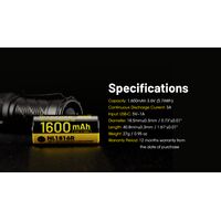 ΜΠΑΤΑΡΙΑ NITECORE NL1816R, 1600ma