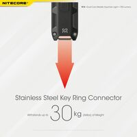 ΦΑΚΟΣ LED NITECORE TIP SE, Μπρελοκ, Rechargeable, GREY