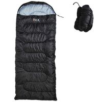 Υπνόσακος INCA Foldpack με μαξιλάρι Μαύρο 220χ95cm με ιμάντες συμπίεσης