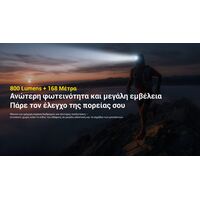 ΦΑΚΟΣ LED NITECORE HEADLAMP UT27 Pro MCT 800Lumens + 2x HBL1500Lion Battery, Black