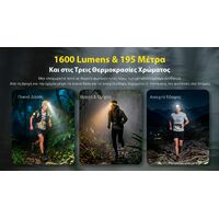ΦΑΚΟΣ LED NITECORE HEADLAMP UT6, Color temperatures 100-mile trail running headlamp