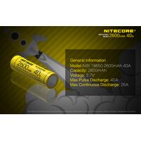 ΜΠΑΤΑΡΙΑ NITECORE IMR18650 2600mah 40A FlatTop