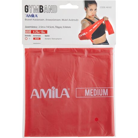 Λάστιχο Αντίστασης AMILA GymBand 2.5m Medium 48187