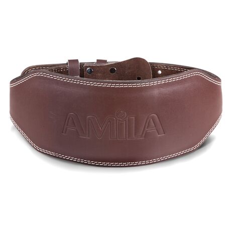 Ζώνη Άρσης Βαρών AMILA Δερμάτινη Καφέ B Quality S 94920