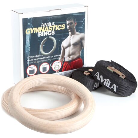 Κρίκοι γυμναστικής AMILA WOOD Gymnastics Rings 84762