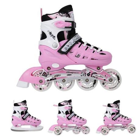 Αυξομειούμενα Πατίνια Roller NH 10905 ΣΕΤ 4 ΣΕ 1 INLINE SKATES NILS EXTREME ΡΟΖ -SMALL (31-34)