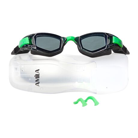 Γυαλιά Κολύμβησης ΑMILA S05YAF Μαύρο/Πράσινο Φιμέ 47152