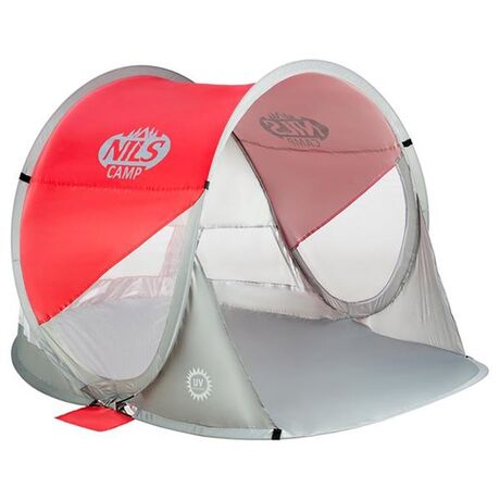 NILS CAMP Pop Up Beach Tent NC3142, Σκηνή Παραλίας 150x120x95.5(ύψος) cm, Κωδ.15-04-015 /Red-Grey