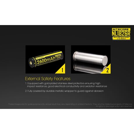 ΜΠΑΤΑΡΙΑ NITECORE 18650 / 2600mAh/Micro USB