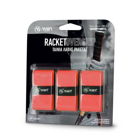Ταινία Λαβής Ρακετών AMILA Overgrip Coral Red 3 Τεμ 45794
