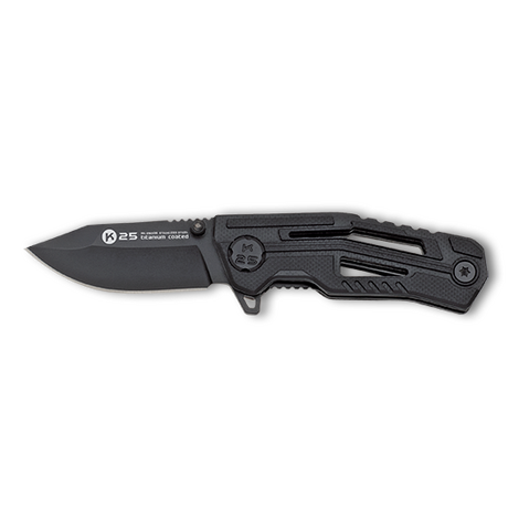 ΣΟΥΓΙΑΣ K25, black G10 penknife. Carbon fiber effect, 25006