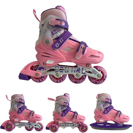 Αυξομειούμενα Roller GC BW125 ΣΕΤ 4 ΣΕ 1 INLINE SKATES  Ροζ/Μωβ- Small(31-34)