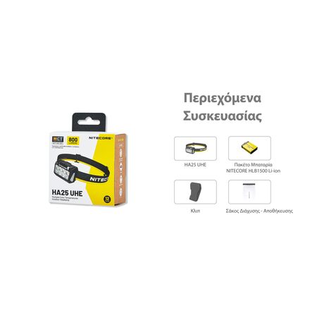 ΦΑΚΟΣ LED NITECORE HEADLAMP HA25UHE, 800lumens