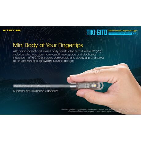 ΦΑΚΟΣ LED NITECORE TIKI GITD Blue, Glow-In-The-Dark, USB-C, 300 lumens