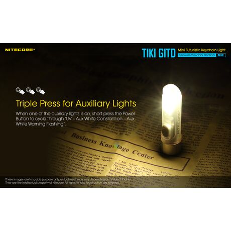 ΦΑΚΟΣ LED NITECORE TIKI GITD Blue, Glow-In-The-Dark, USB-C, 300 lumens