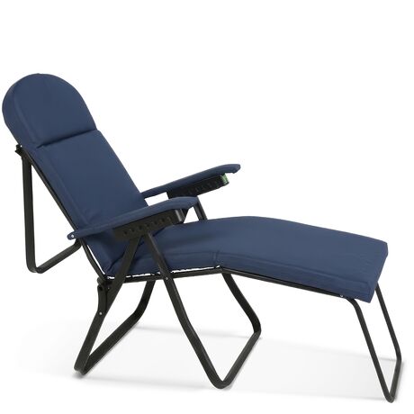 Πολυθρόνα 7 Θέσεων Μαύρου Σκελετού Μπλε Σκούρο Μαξιλάρι 15645