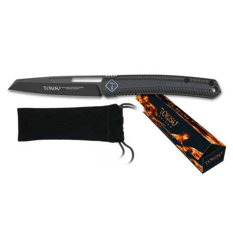 ΣΟΥΓΙΑΣ TOKISU pocket knife. Ebony. Ball bearing Bl.8cm,25289