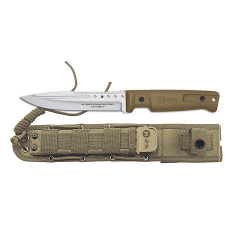 ΜΑΧΑΙΡΙ K25 rubber handle tactical knife. TAN, 32821
