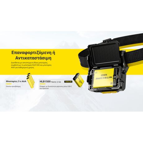 ΦΑΚΟΣ LED NITECORE HEADLAMP HA29 UHE, 1200 lumens with HLB2500