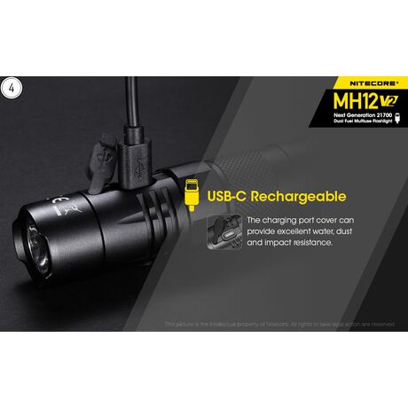 ΦΑΚΟΣ LED NITECORE MULTI TASK HYBRID MH12 V2, 1200lumens