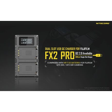 ΦΟΡΤΙΣΤΗΣ NITECORE FX2 για Fujifilm NP-T125
