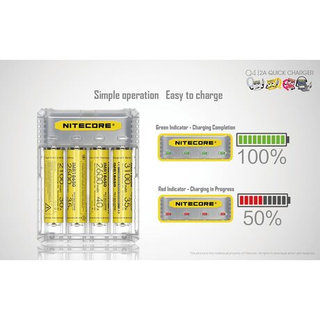 ΦΟΡΤΙΣΤΗΣ NITECORE Q4, Quick charger, 2A,Lemonade